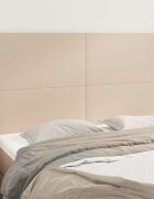 vidaXL Табла за легло цвят капучино 144x5x118/128 см изкуствена кожа