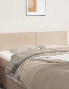 vidaXL Табла за легло цвят капучино 144x5x78/88 см изкуствена кожа