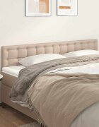 vidaXL Табла за легло цвят капучино 160x5x78/88 см изкуствена кожа
