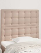 vidaXL Табла за легло цвят капучино 90x5x118/128 см изкуствена кожа