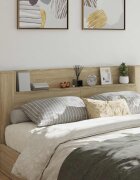 vidaXL Табла за съхранение с LED Дъб сонома Инженерна дървесина