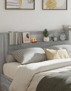 vidaXL Табла за съхранение с LED Сив Сонома Инженерна дървесина