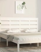 vidaXL Табла за спалня бяла 200x3x80 см борово дърво масив