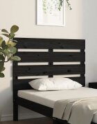 vidaXL Табла за спалня черна 100x3x80 см бор масив