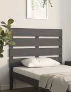 vidaXL Табла за спалня сива 100x3x80 см бор масив