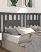vidaXL Табла за спалня сива 126x4x100 см бор масив