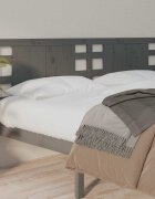 vidaXL Табла за спалня сива 126x4x100 см бор масив