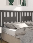 vidaXL Табла за спалня сива 141x4x100 см бор масив