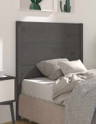 vidaXL Табла за спалня сива 96x4x100 см бор масив