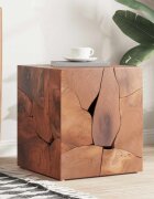 vidaXL Табуретка кафява 40x40x45 см тиково дърво масив