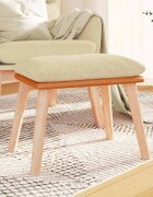 vidaXL Табуретка кремава 45x295x35 см текстил и изкуствена кожа