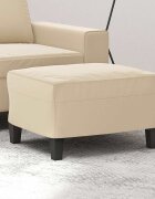 vidaXL Табуретка кремава 60x50x41 см плат микрофибър