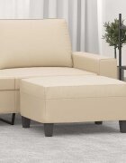 vidaXL Табуретка кремава 70x55x41 см плат микрофибър