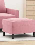 vidaXL Табуретка розова 60x50x41 см кадифе