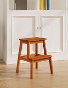 vidaXL Табуретка с 2 стъпала 40x38x50 см масивна акация