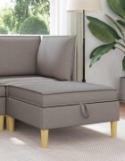 vidaXL Табуретка със съхранение Таупе 70 x 70 x 40 см Текстил