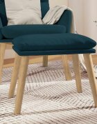 vidaXL Табуретка синя 45x295x35 см кадифе