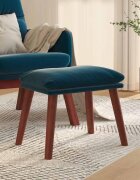 vidaXL Табуретка синя 45x295x35 см кадифе