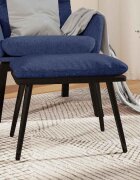 vidaXL Табуретка синя 45x295x35 см текстил и изкуствена кожа