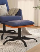 vidaXL Табуретка синя 60x60x36 см текстил и изкуствена кожа