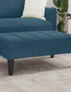 vidaXL Табуретка синя 77x55x31 см кадифе