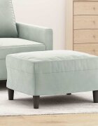 vidaXL Табуретка светлосива 60x50x41 см кадифе