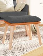 vidaXL Табуретка тъмносива 45x295x35 см текстил и изкуствена кожа