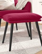 vidaXL Табуретка виненочервена 45x295x35 см кадифе