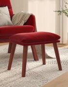 vidaXL Табуретка виненочервена 45x295x35 см кадифе