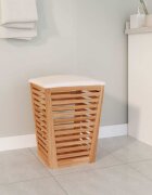 vidaXL Табуретка за баня 405x405x56 см орехово дърво масив