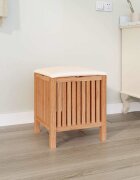 vidaXL Табуретка за баня 405x40x52 см орехово дърво масив