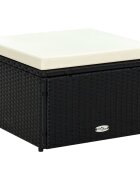 vidaXL Табуретка за крака - отоманка от полиратан 53x53x30 cм черен