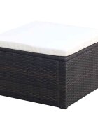 vidaXL Табуретка за крака - отоманка от полиратан 53x53x30 cм кафяв