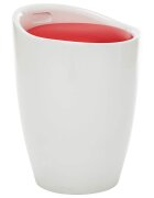vidaXL Табуретка за съхранение бяло и червено изкуствена кожа