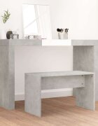 vidaXL Табуретка за тоалетка бетонно сива 70x35x45 см инженерно дърво