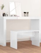vidaXL Табуретка за тоалетка бял гланц 70x35x45 см инженерно дърво