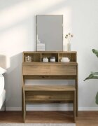 vidaXL Табуретка за тоалетка дъб артизан 70x35x45см инженерно дърво