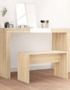vidaXL Табуретка за тоалетка дъб сонома 70x35x45 см инженерно дърво