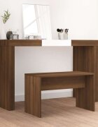 vidaXL Табуретка за тоалетка Кафяв дъб 70x35x45 см инженерно дърво