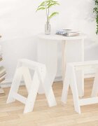 vidaXL Табуретки 2 бр бели 40x40x45 см борово дърво масив