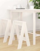 vidaXL Табуретки 2 бр бели 40x40x60 см борово дърво масив