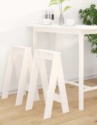 vidaXL Табуретки 2 бр бяла 40x40x75 см борово дърво масив