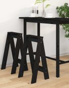 vidaXL Табуретки 2 бр черна 40x40x75 см борово дърво масив
