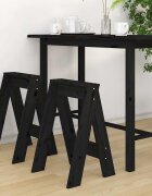 vidaXL Табуретки 2 бр черни 40x40x60 см борово дърво масив