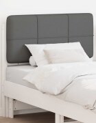 vidaXL Тапицирана табла Бяло и светло сиво 100 cm Солидно борово дърво