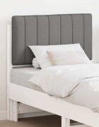 vidaXL Тапицирана табла Бяло и светло сиво 75 cm Солидно борово дърво