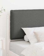 vidaXL Тапицирана табла Бяло и светло сиво 80 cm Солидно борово дърво