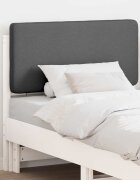 vidaXL Тапицирана табла Бяло и светло сиво 80 cm Солидно борово дърво