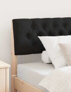 vidaXL Тапицирана табла Черно 100 cm Солидно борово дърво