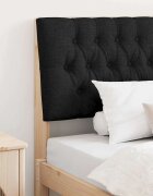 vidaXL Тапицирана табла Черно 100 cm Солидно борово дърво